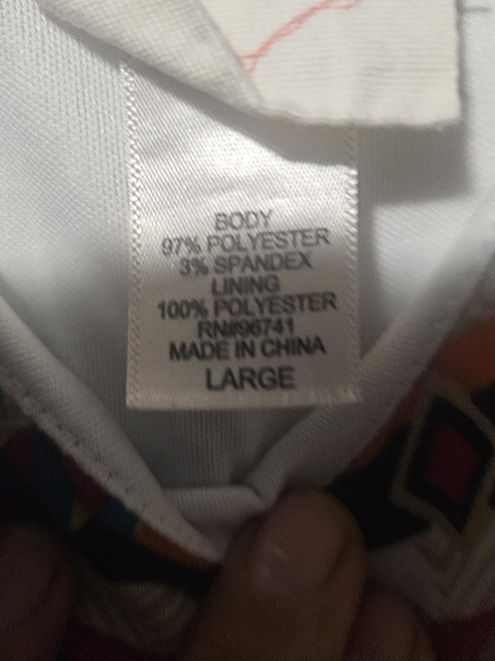 Self Esteem White Top with Pink Heart Label and Multicolor Aztec Trim - Picture 3 of 3